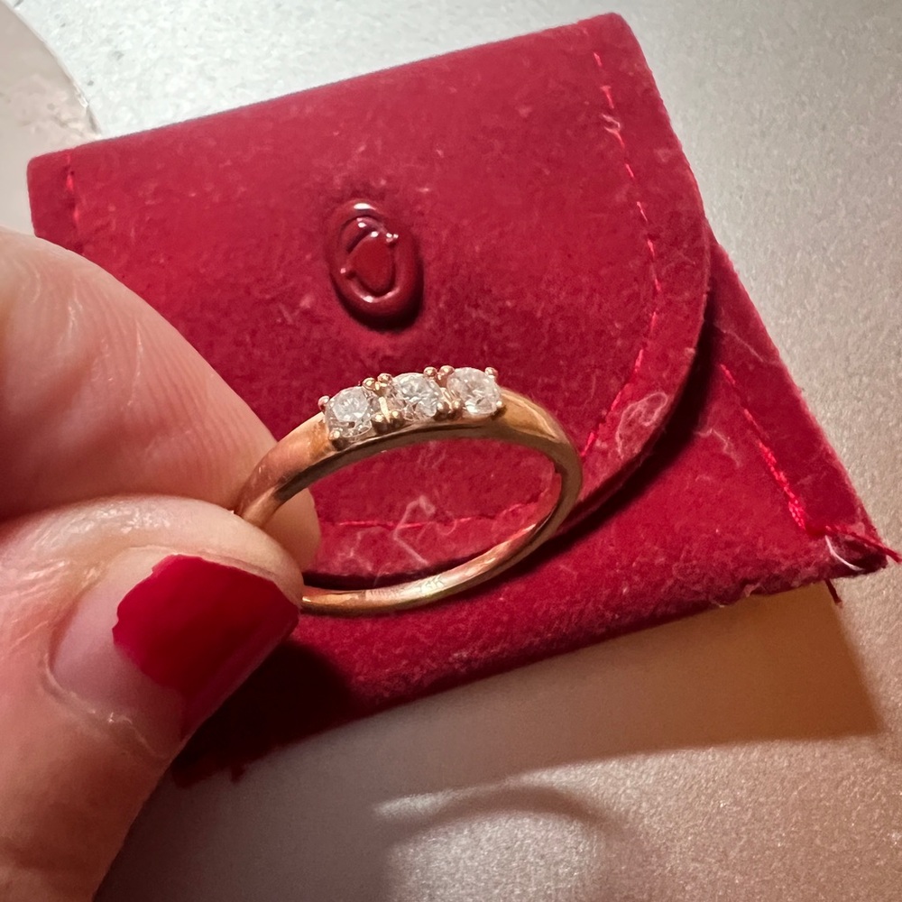 Aurate 14K Rose Gold Diamond Ring Size 5.5